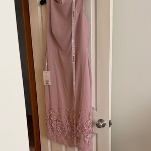 Max Duggal Sleeveless Blush Pink  Hem Dress